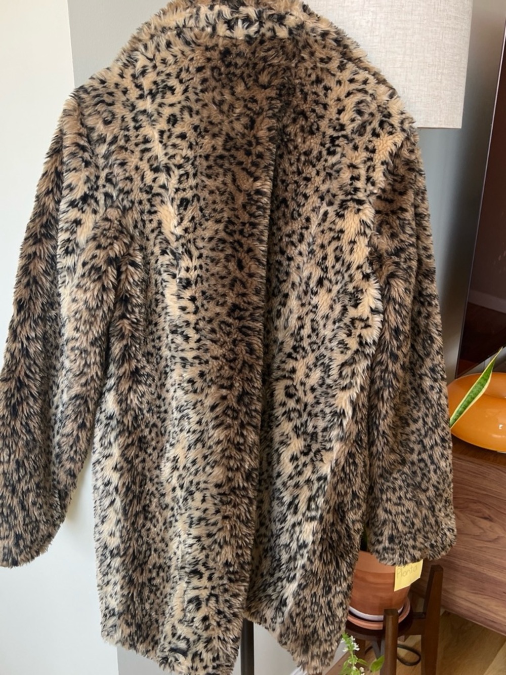 Nasty Gal Leopard Print Faux Fur Teddy Coat - Brown & Black - Picture 2 of 4